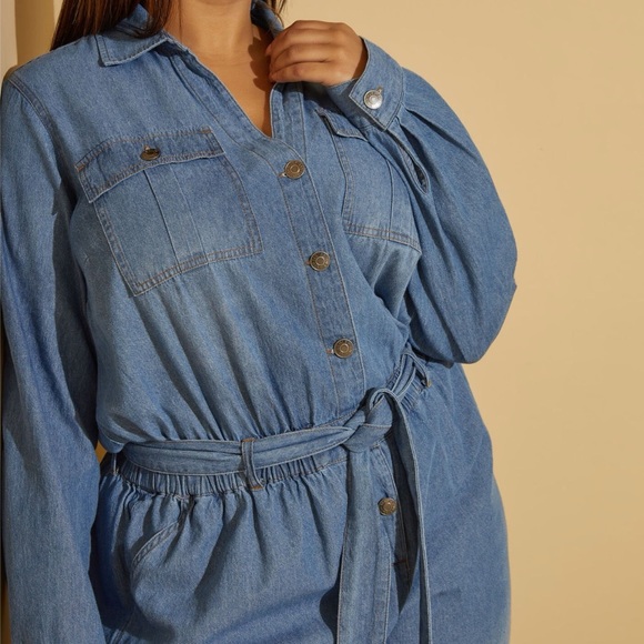 Brand New Denim Joggers Jumpsuit Size 36 - Picture 5 of 16